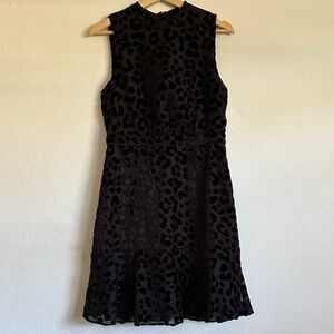 Ann Taylor Black Animal Print Mini Dress